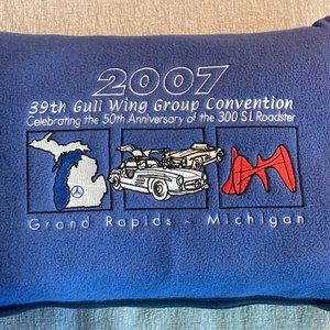 2007 Gull Wing Convention Grand Rapids MI Logo Blue Fleece Blanket Pillow New